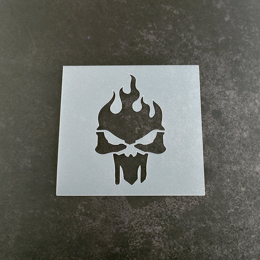 Flaming Skull Stencil