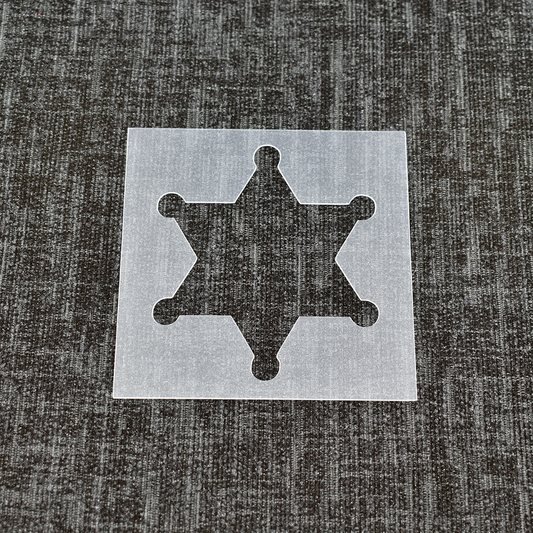 Sheriff Star Badge Stencil