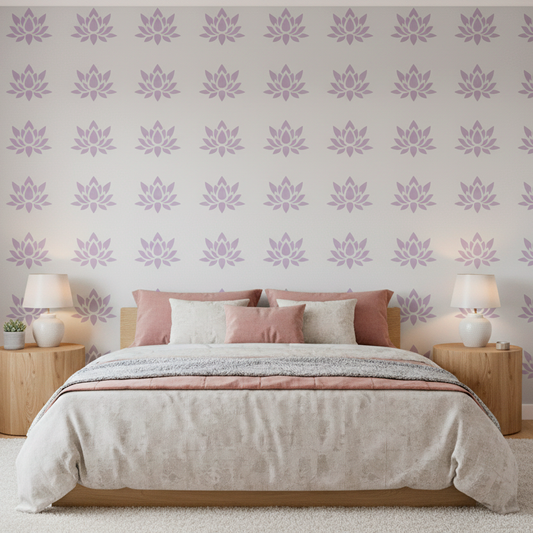 Lotus Floral Flower Stencil