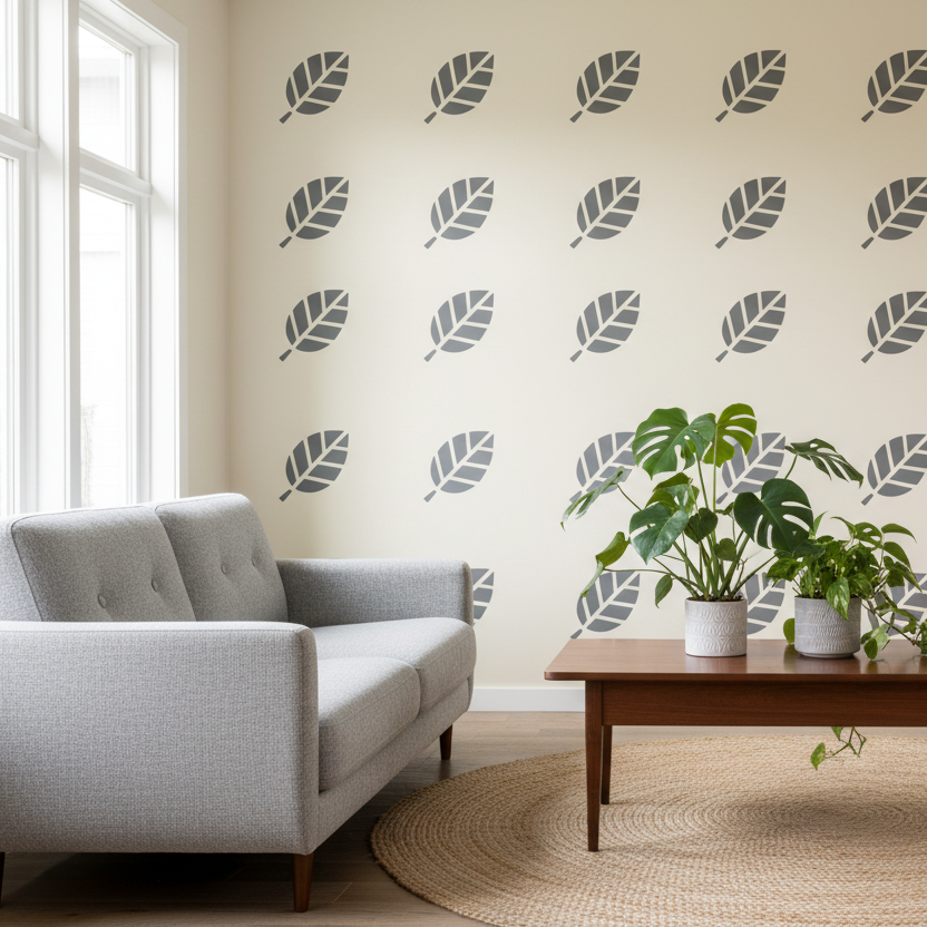 Leaf Floral Flower Stencil