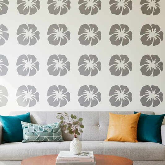 Hibiscus Head Floral Flower Stencil