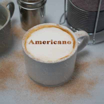 Americano - Reusable Coffee Stencil