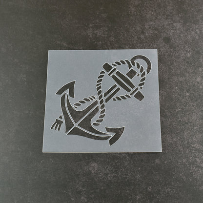 Anchor with Rope Stencil