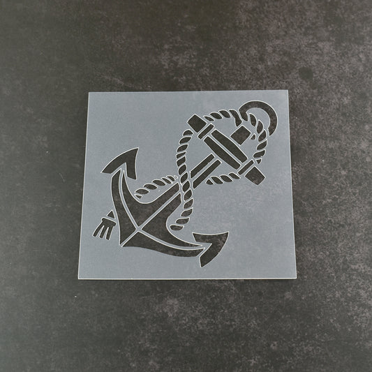 Anchor with Rope Stencil
