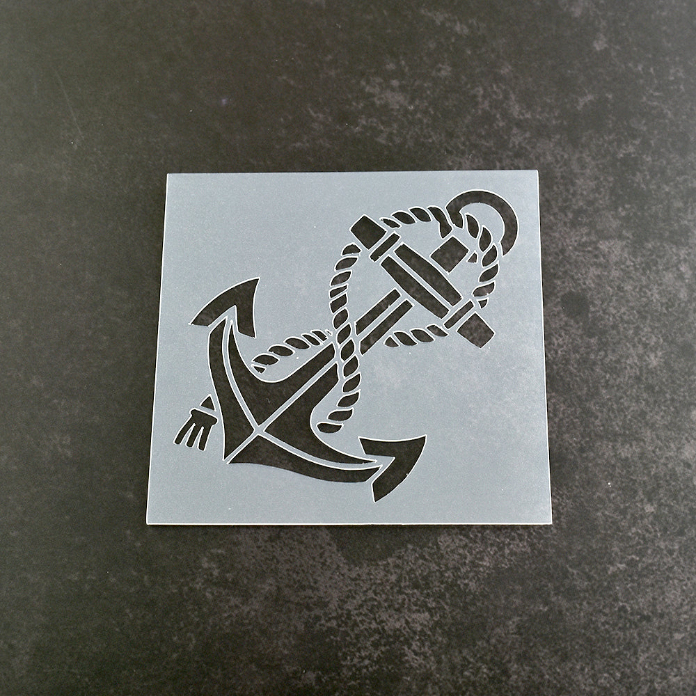 Anchor with Rope Stencil