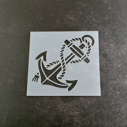 Anchor with Rope Stencil