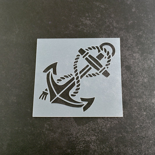 Anchor with Rope Stencil