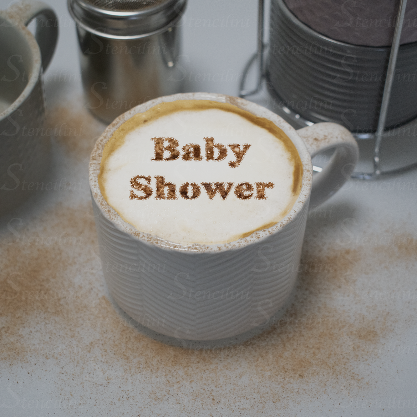 Baby Shower - Reusable Coffee Stencil