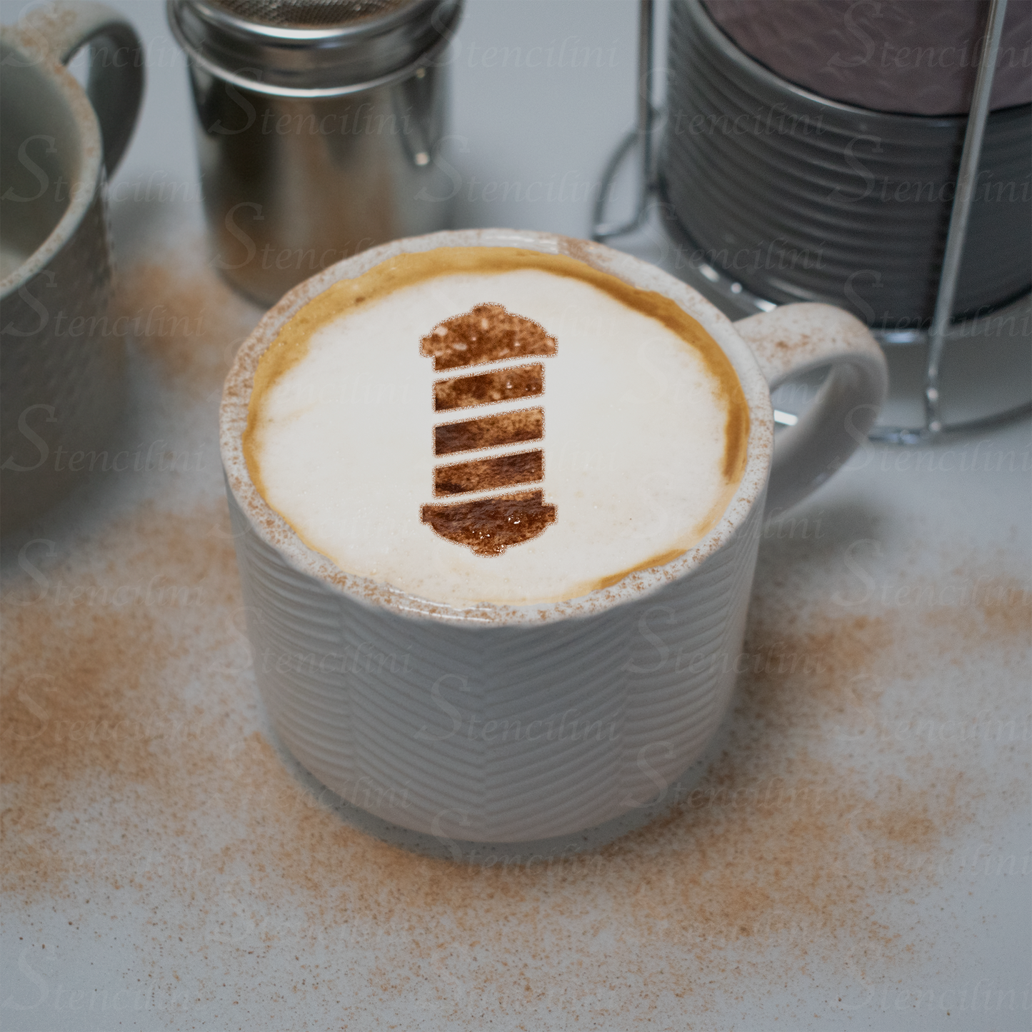 Barber's Pole - Reusable Coffee Stencil