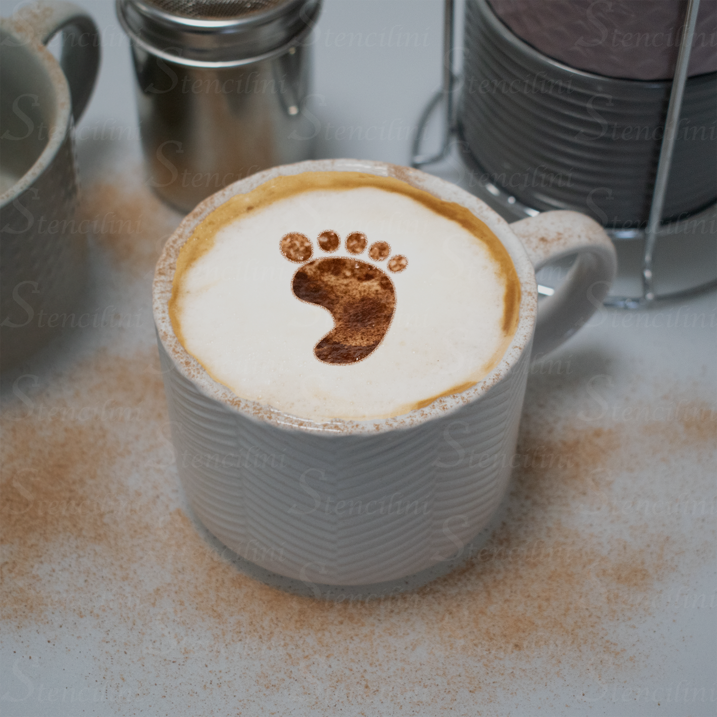 Foot - Reusable Coffee Stencil