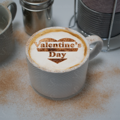 Valentine's Day Heart - Reusable Coffee Stencil