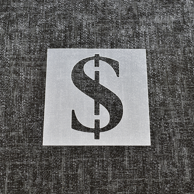 Dollar Symbol Stencil