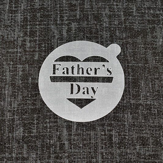 Father's Day Text Heart - Reusable Coffee Stencil