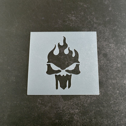 Flaming Skull Stencil