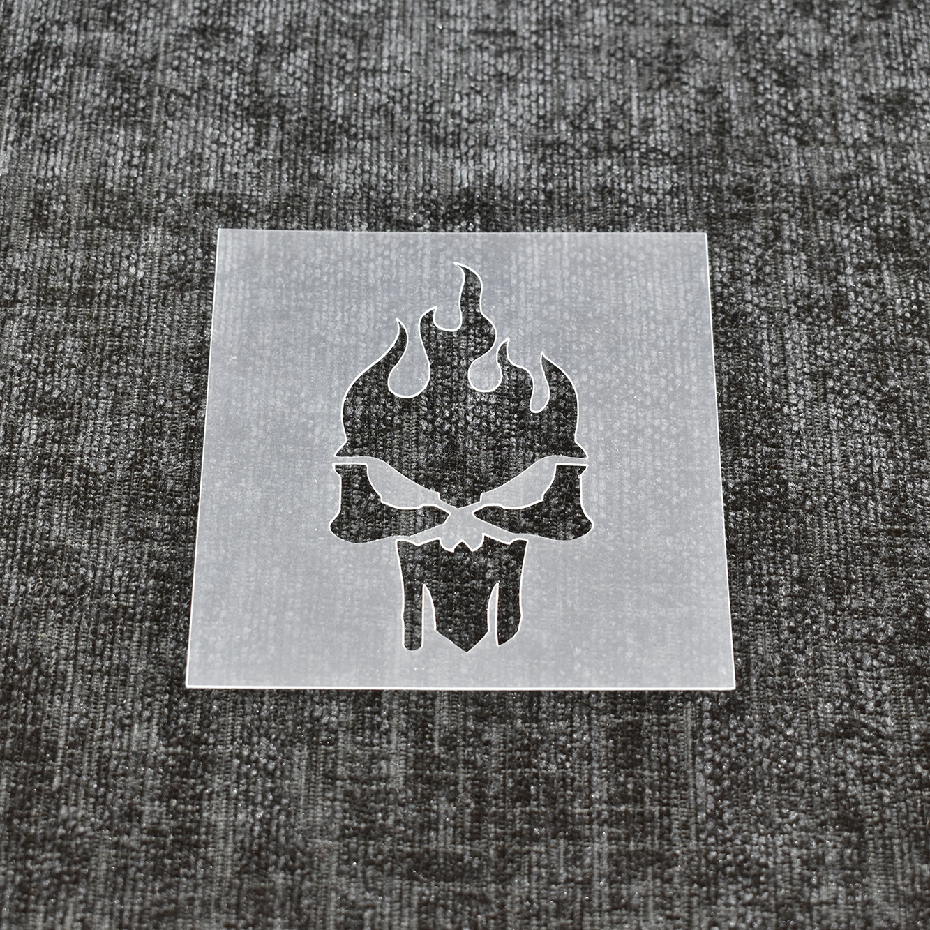 Flaming Skull Stencil
