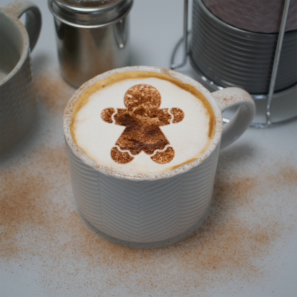 Gingerbread Man - Reusable Coffee Stencil