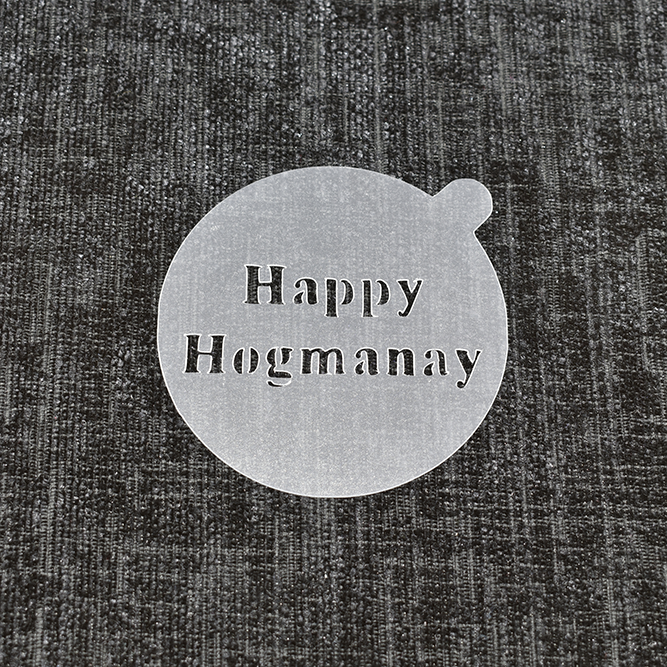 Happy Hogmanay - Reusable Coffee Stencil