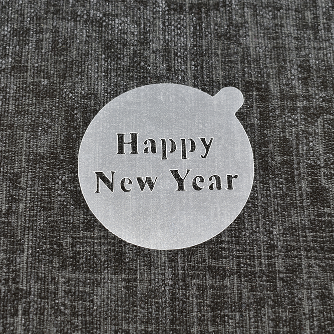 Happy New Year - Reusable Coffee Stencil