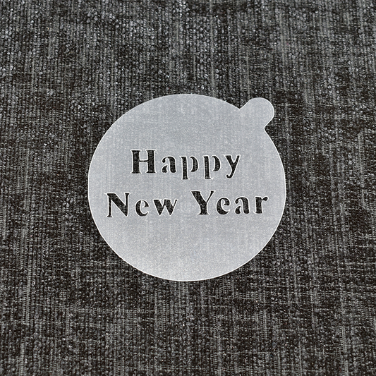 Happy New Year - Reusable Coffee Stencil