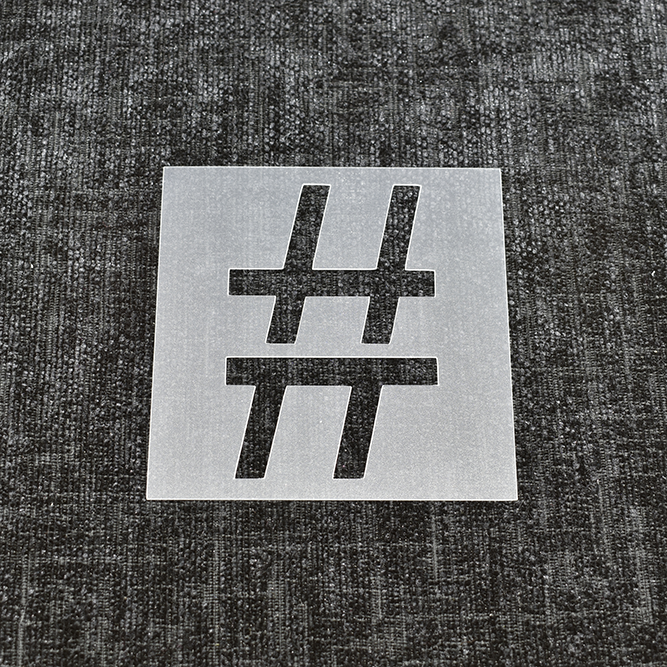 Hashtag Symbol Stencil