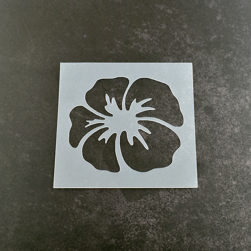 Hibiscus Head Floral Flower Stencil