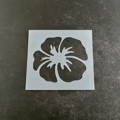 Hibiscus Head Floral Flower Stencil