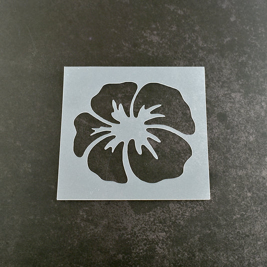Hibiscus Head Floral Flower Stencil