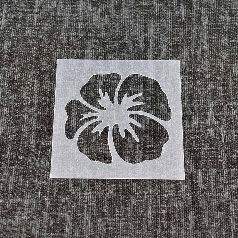 Hibiscus Head Floral Flower Stencil