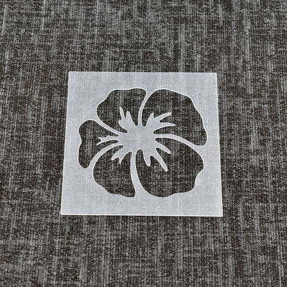 Hibiscus Head Floral Flower Stencil