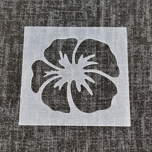 Hibiscus Head Floral Flower Stencil
