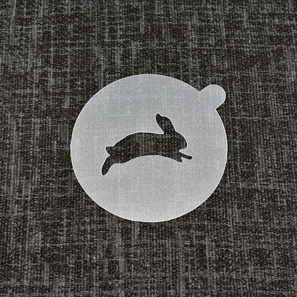 Jumping Rabbit - Reusable Coffee Stencil