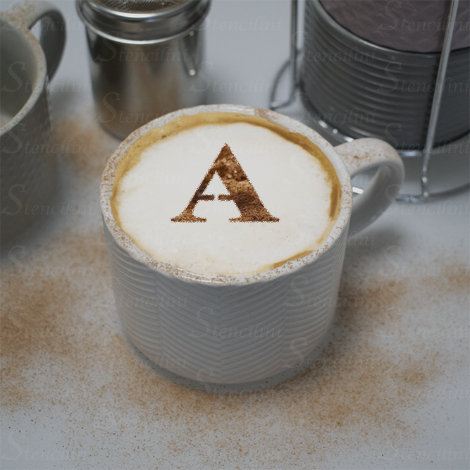 Letter A - Reusable Coffee Stencil