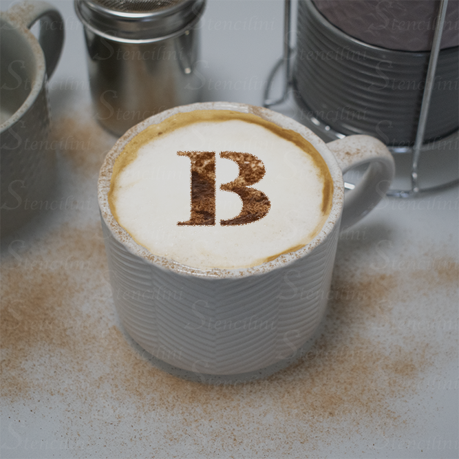 Letter B - Reusable Coffee Stencil