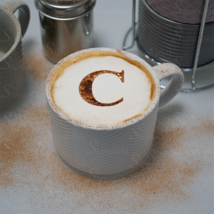 Letter C - Reusable Coffee Stencil