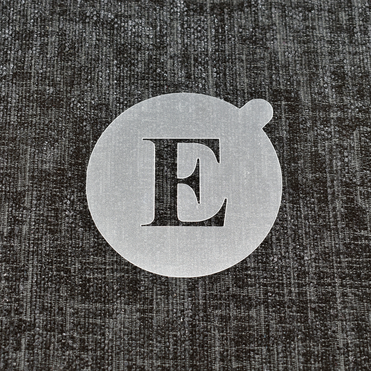 Letter E - Reusable Coffee Stencil