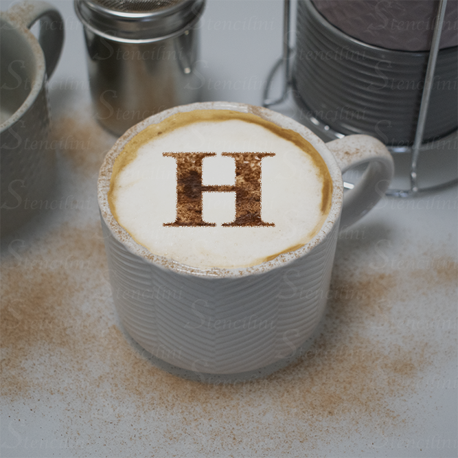 Letter H - Reusable Coffee Stencil