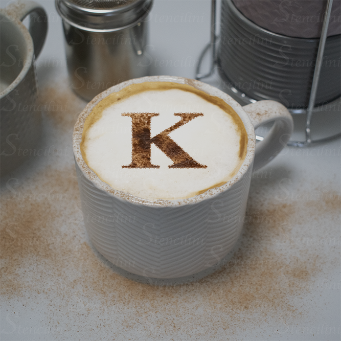 Letter K - Reusable Coffee Stencil