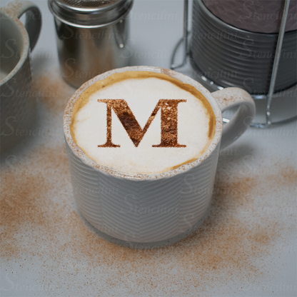 Letter M - Reusable Coffee Stencil