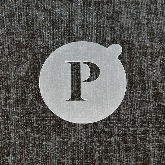 Letter P - Reusable Coffee Stencil