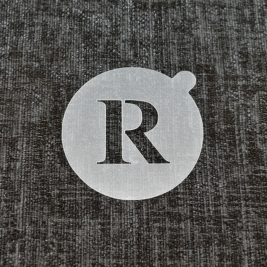 Letter R - Reusable Coffee Stencil