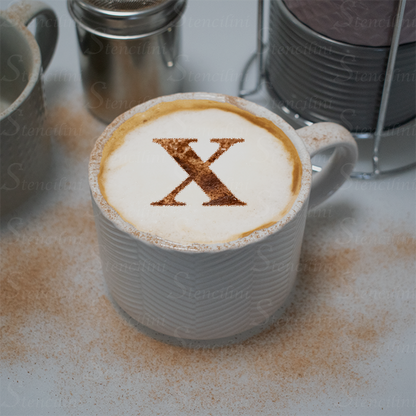 Letter X - Reusable Coffee Stencil