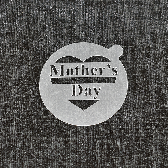 Mother's Day Text Heart - Reusable Coffee Stencil