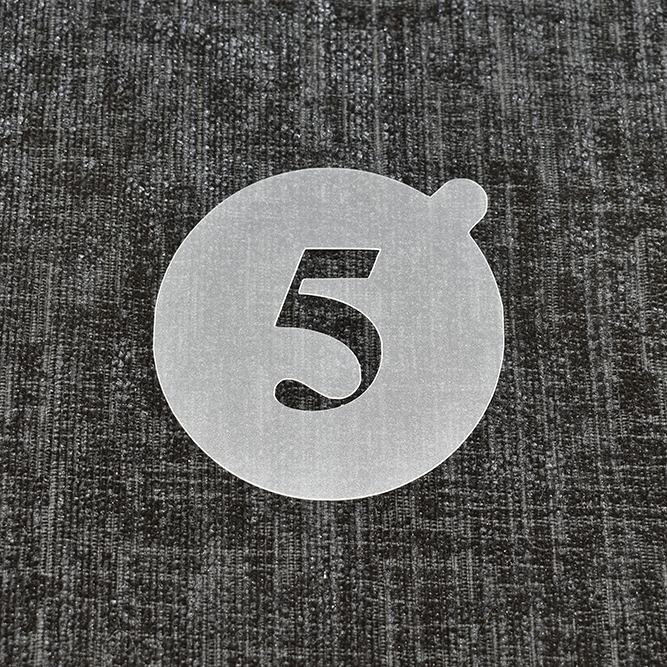 Number 5 - Reusable Coffee Stencil