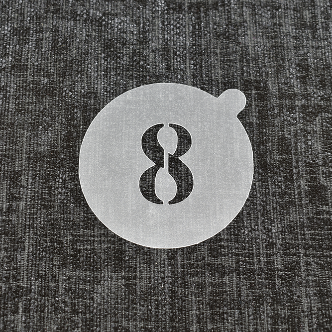 Number 8 - Reusable Coffee Stencil