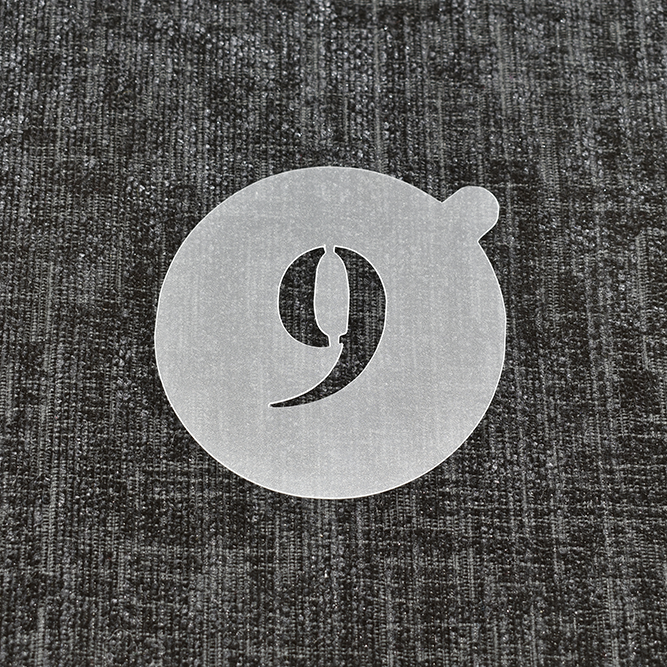 Number 9 - Reusable Coffee Stencil