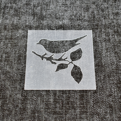 Robin on Branch - Reusable Christmas Stencil