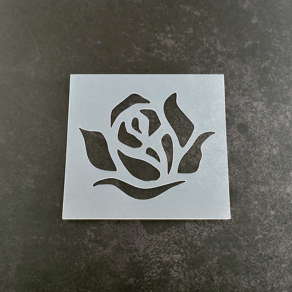 Rose Head Floral Stencil