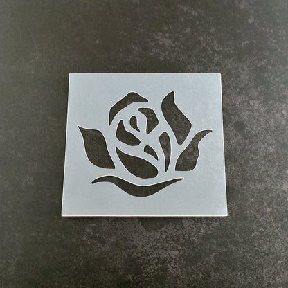 Rose Head Floral Stencil
