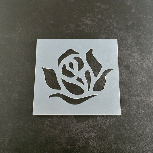 Rose Head Floral Stencil