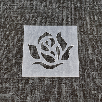 Rose Head Floral Stencil